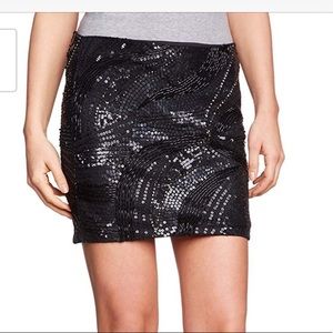 Sequin Black Mini Skirt